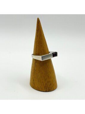 925 Sterling Silver Garnet Asymmetrical Ring 7.5